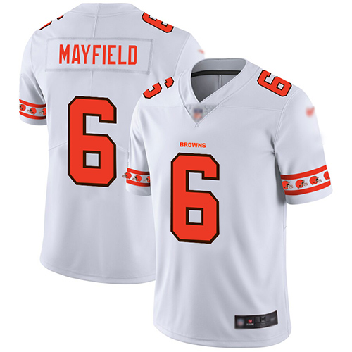 Cleveland Browns Baker Mayfield Men White Limited Jersey #6 NFL Football Team Logo Fashion->cleveland browns->NFL Jersey